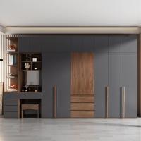 Muebles de dormitorio Modernos Armario de madera contrachapada de melamina Armario de almacenamiento Armario con espejos
