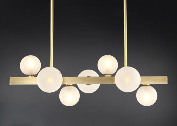 7 / 10/12 luz moderna de cobre completa do pendente da bola de vidro das cabeças G9