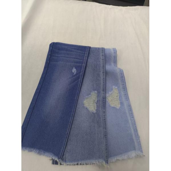 Tejido vaquero de algodón poliéster azul cielo de 12.6 oz, 7x7, 180cm