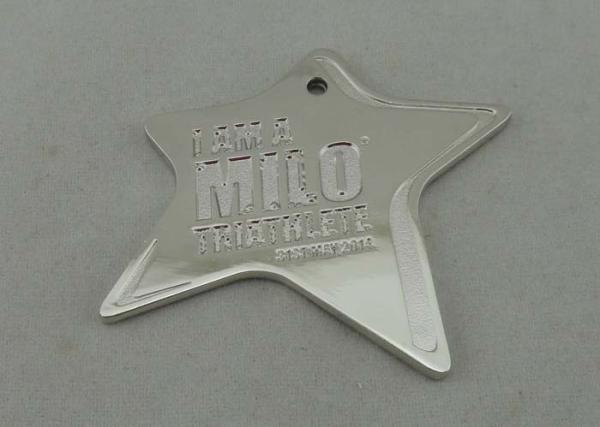 Youth Triathlon Die Cast Medals With Zinc Alloy , Silver Plating for running medal
