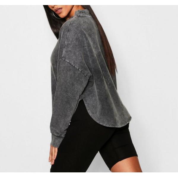 Пробел фуфайки вышивки лозунга плеча падения камуфлирует фуфайку женщин 100% хлопок слишком большую