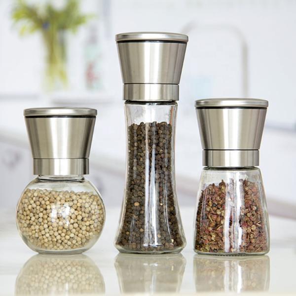 Refillable Mini Spice Salt Pepper Grinder Adjustable Coarseness Household Kitchen Tools