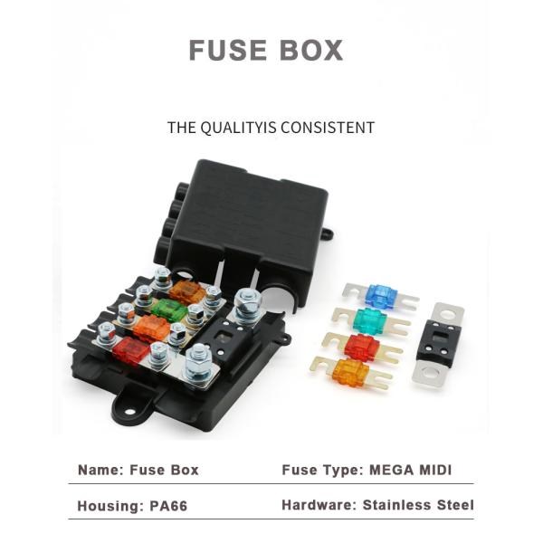 Распределение питания 4 Way MIDI 1 MEGA Fuse Holder Box Block