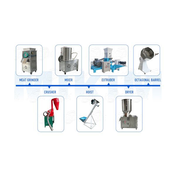 Fish Feed Small Diesel Engine Floating Tilapia Fish Feed Extruder Animal Rabbit Dog Feed Food Mill Pellet Making Machine