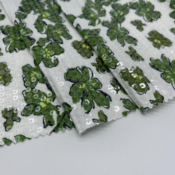 Durable Smooth Sequins Embroidery Fabric Cloth  M13-005