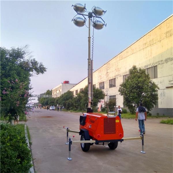 Mobile Lighting Vehicle 200w*4LED Lighting Hand Lift Lighthouse 6kw Diesel Generator