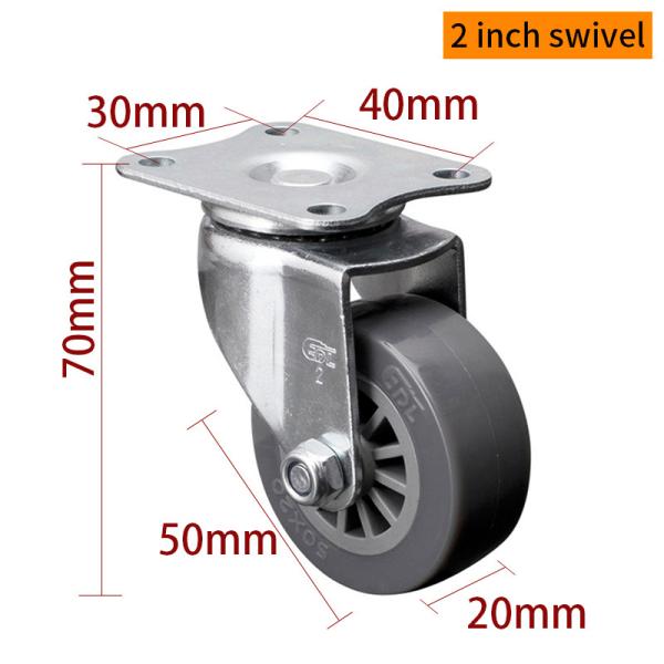 Ruedas giratorias grises en miniatura 2 Ruedas giratorias con frenos 262P-73