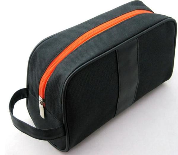 600D Polyester Promotional Toiletry Bag 22.5x9x14cm With Webbing Handle