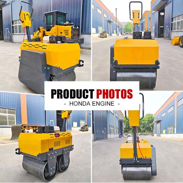 China Supply Road Machine Mini Road Roller Double Drums 0.5ton Vibratory Road Roller Soil Compactor with Good Price