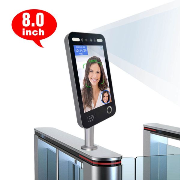 8 Inch SDK WiFi Biometric Attendance Terminal Night Vision Face Recognition Access Control Time Recording Cloud Storage