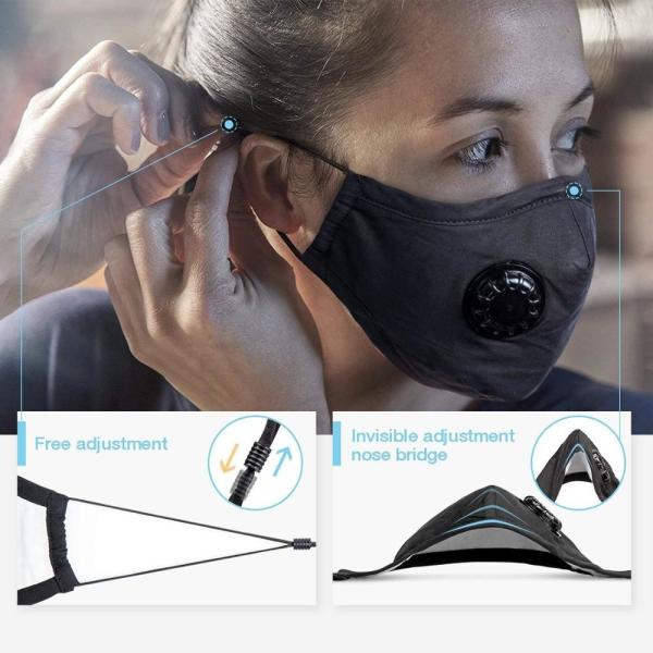 High Filtration N95 Face Mask No Ear Pressure Lightweight  Filter Harmful Gases