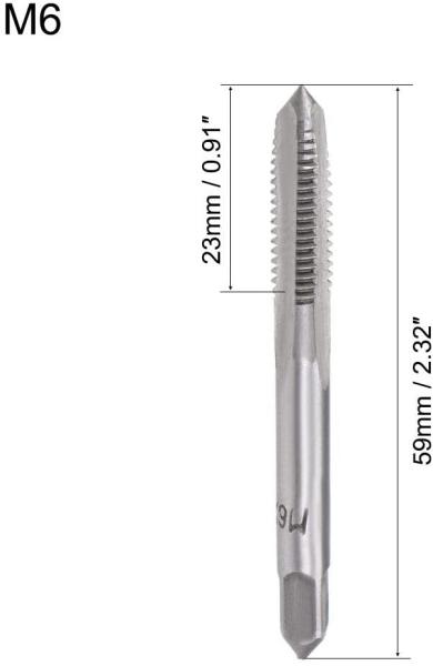 HSS M6 Hand Taps Straight Flute 1 Pitch Metric Thread