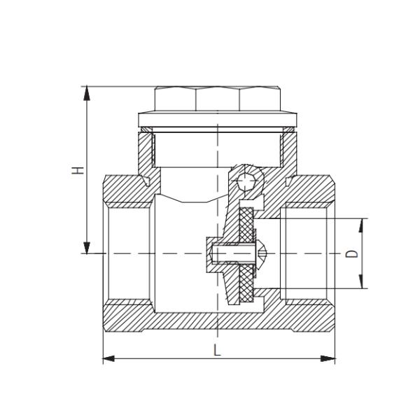 ISO228 BS2779 Brass Swing Check Valve Thread Female X Female