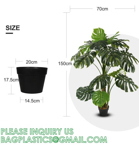 Artificial Monstera Deliciosa Plant, 5ft Potted Faux Tree with 15 Verdant Fake Leaves, Swiss Cheese Plant for Home