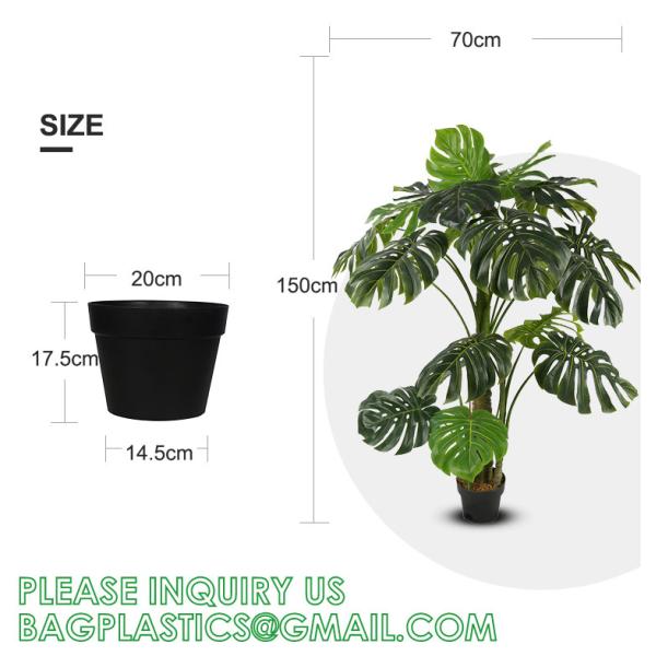 Artificial Monstera Deliciosa Plant, 5ft Potted Faux Tree with 15 Verdant Fake Leaves, Swiss Cheese Plant for Home