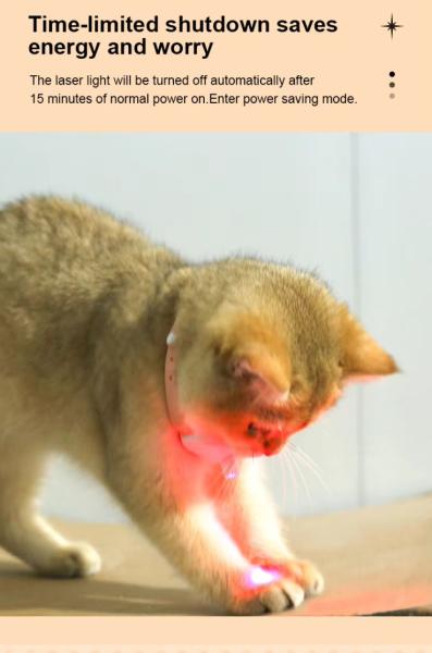 Automatic Rechargeable Cat Collar ABS Laser Cat Collar Pink / Green
