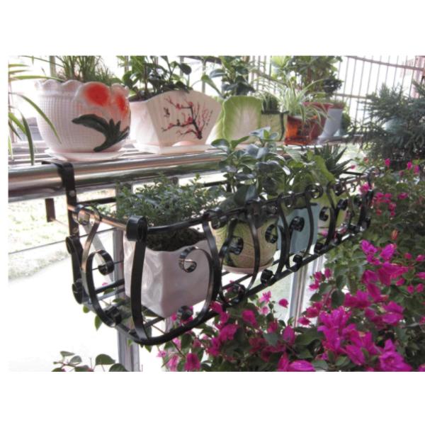 Corrosion Resistant Balcony L60cm Metal Flower Stand