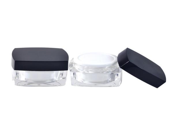 Cosmetic Small Empty Makeup Pots 1 Oz Square Acrylic Gel Plastic Jar And Lids