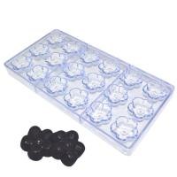 La fleur en plastique de polycarbonate a formé réutilisable de moules de chocolat stockée