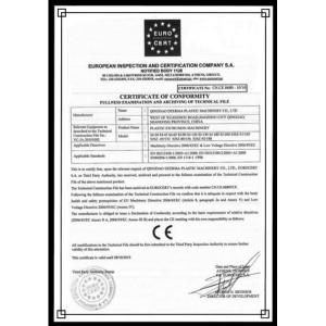 QINGDAO DEERMA PLASTIC MACHINERY CO.LTD Certificaciones