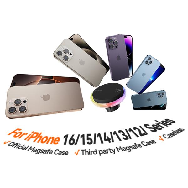 Iphone 15 Pro Max Charger Crystal Texture Transparent Design Dreamy Effect 15W Fast Charging Wireless Charger