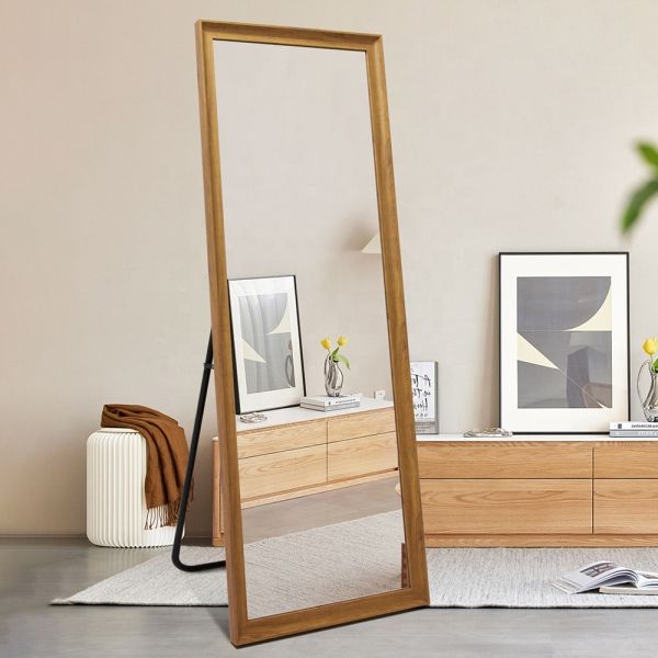 Slim Profile Full Length Contemporary Standing Mirror  For Bedroom Corner