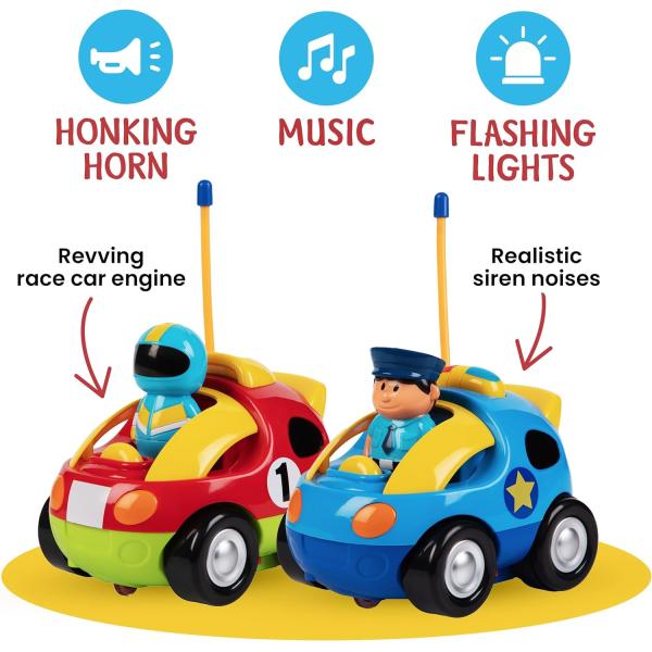 Cartoon Remote Control Police Car and Race Car Toys for Kids 18 Months Other Features