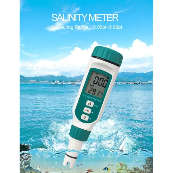 Portable Digital Salinity Meter 0.00ppt-50ppt Measuring Range for Water Quality Testing