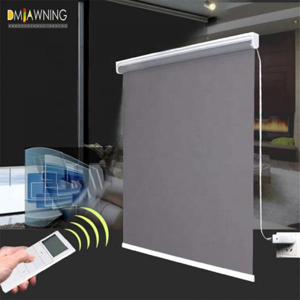 Motorized Outdoor Sunscreen Roller Blinds For Windows Zipper Track