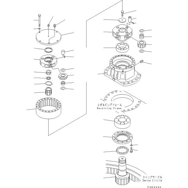 engrenagem da maquinaria do balanço da máquina escavadora de 20Y2600151 20Y2600150 20Y2600153 20Y2600152 usada para KOMATSU PC200-6 PC210-6