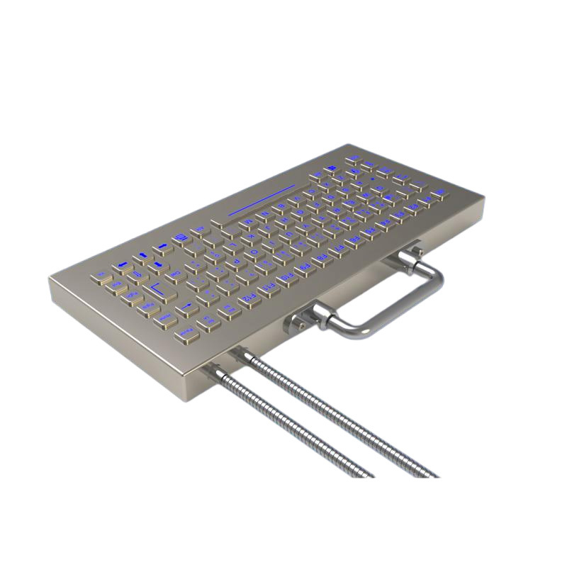 Industrial Desktop Backlit Keyboard With Two Rugged Cables And Handheld Handle,Particularly Designed And Made For RUMO Logística Brazil