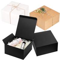 Matte Paperboard Boxes White Black  Square Gift Box Natural Rigid Packaging