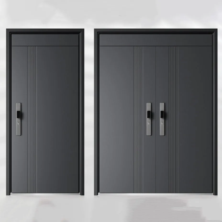 Durable Modern Steel Interior Door with Security Sound Insulation and Customizable Surface for Home Office