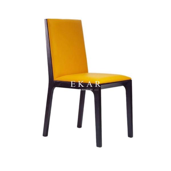 Modern Upholstered Ash Wood Leather Dining Room Chair
