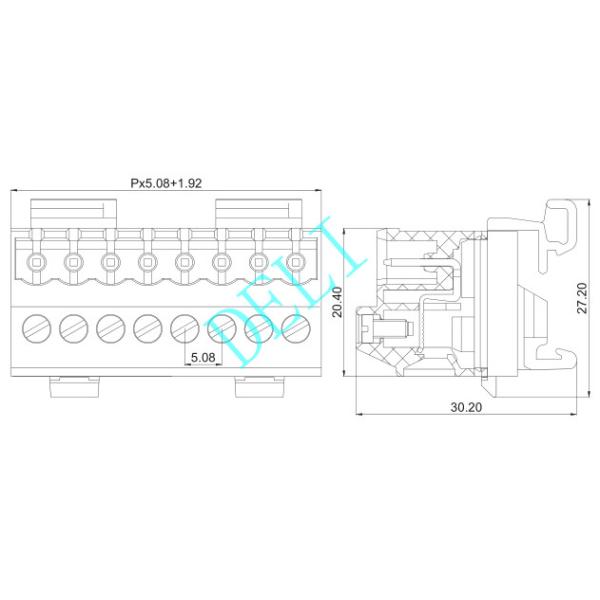 Duarble PCB Connector Brass / Tin Plated Contact DL2EDG-VK-XX-5.08 7-8mm Strip Length