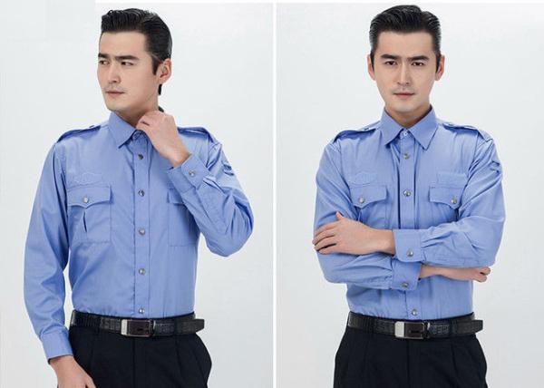 Classic Stereo Lapel Male Security Guard Dress Uniform With Detachable Security Badges