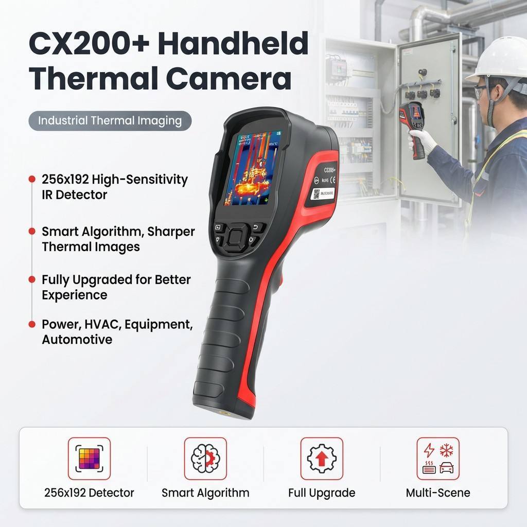 Supplier 256x192 Handheld Thermal Camera Smart Algorithm for Power Equipment Inspection HVAC Leak Detection CE FCC MSS-R-CX200+