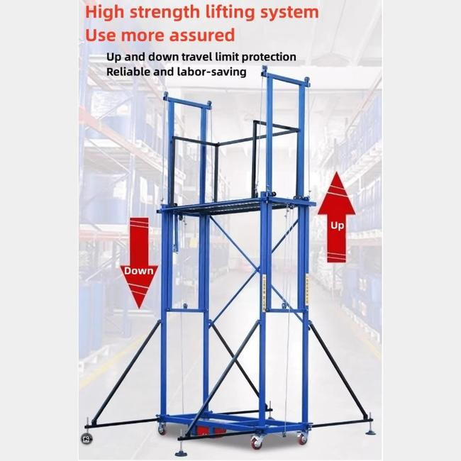 Electric Lifting Scaffolding Mobile Platform with 500kg Load Capacity and Remote Control Galvanized Finish