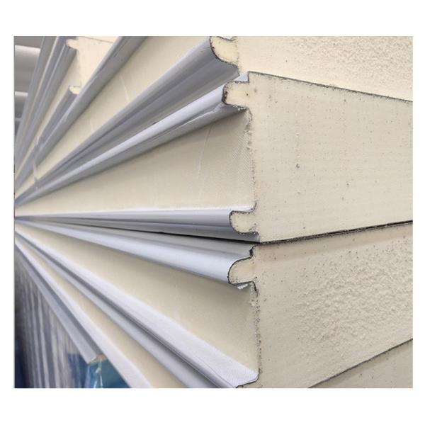 Painel de sanduíche de poliuretano PU com superfície de aço galvanizado de largura 150 mm
