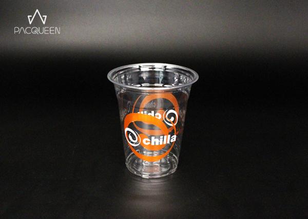 Iced Drink Disposable Clear Plastic Drinking Cups Cutsomized Logo