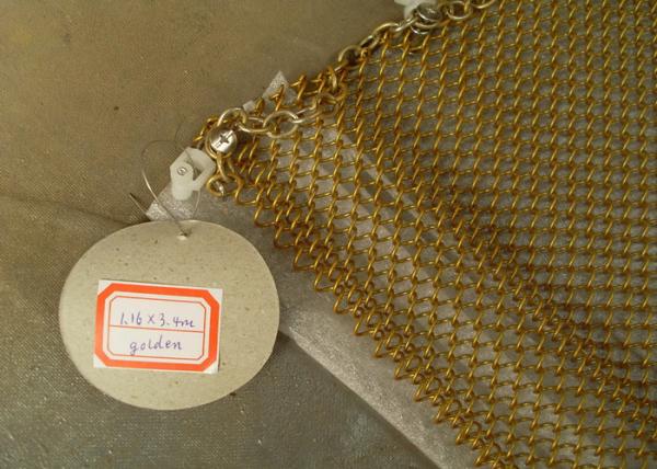 Cortina de alumínio da malha da bobina do divisor de sala, cortinas Chain do metal com cor de cobre