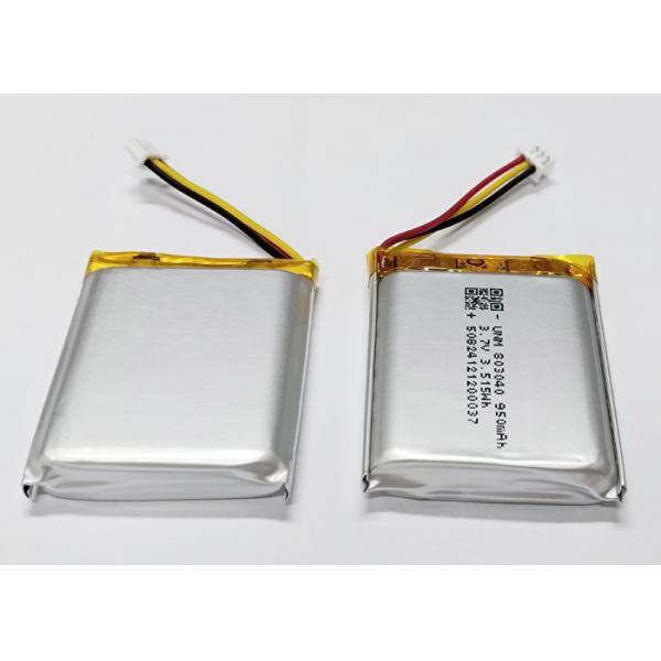 3.7V 950mAh 803040 Polymer Lithium Ion Battery With Molex51021-3P For Oudoor Electronics