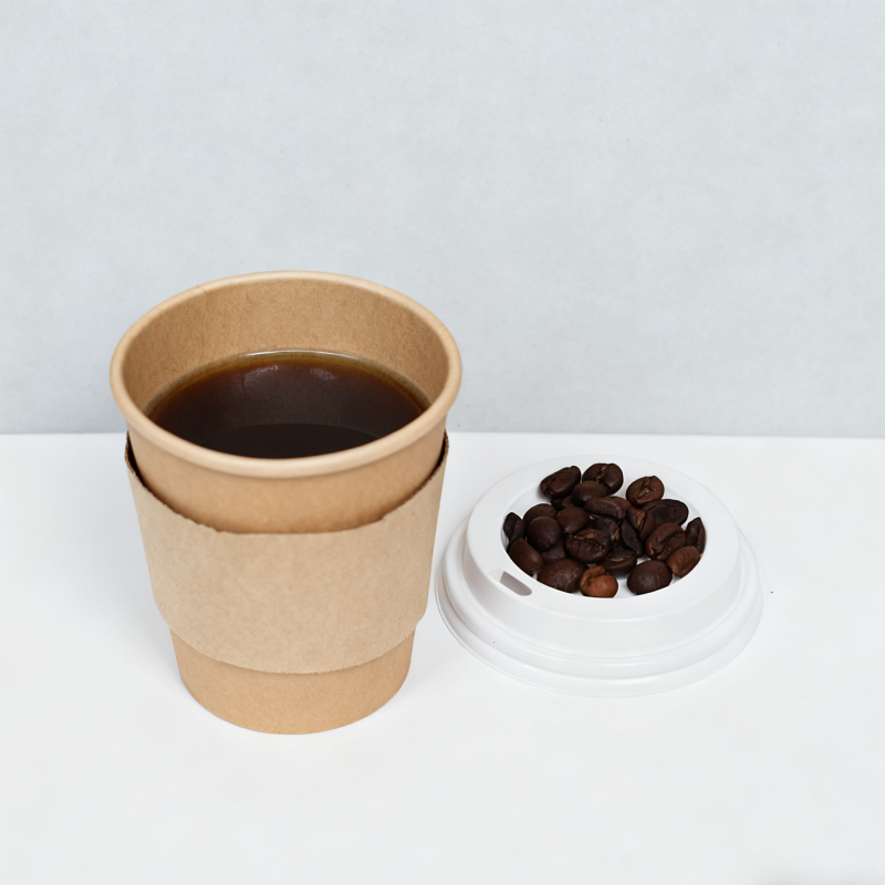 Custom Logo Eco-Friendly Water-Based Coating Double Wall Coffee Paper Cup with Lid
