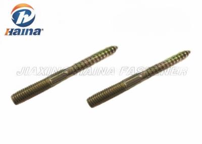 Color Zinc Plated M10x94 Hanger Bolts For Furniture , Double Head Dowel Screw