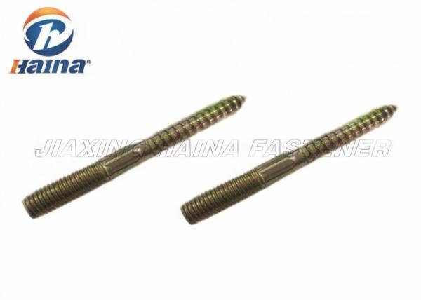 Color Zinc Plated M10x94 Hanger Bolts For Furniture , Double Head Dowel Screw