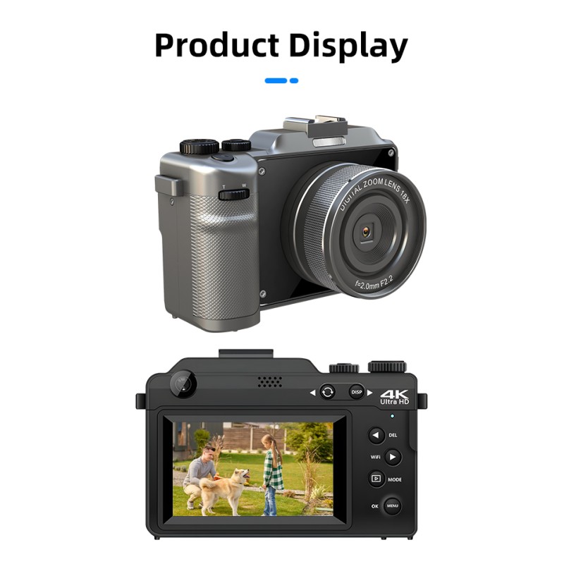 4K Vlog Photo Digital Camera Camcorder 56MP 3'' IPS Screen WiFi Digital Camera Recorder for YouTube Vlogging