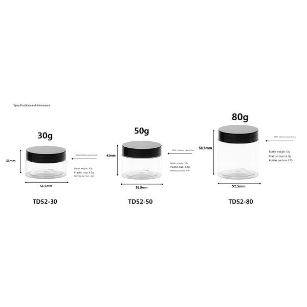 Cosmetic Packaging 50mm Capacity Transparent PET Bottle with High Transparency and Chemical Corrosion Resistance in B2B Marke