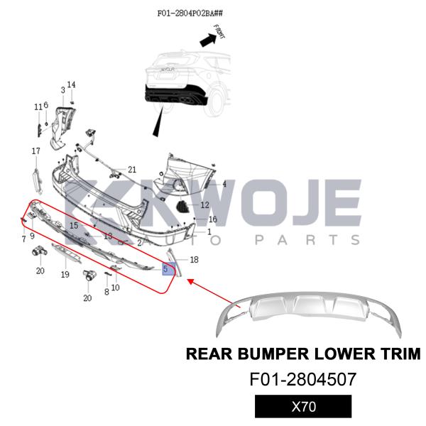 F01-2804507 Ensemble de pare-chocs avant de voiture pour JETOUR X70