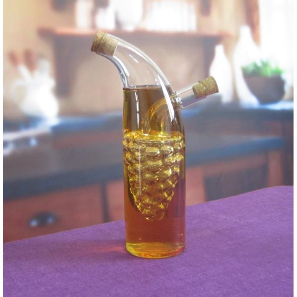 Банка формы виноградины двойного слоя стеклянная с крышкой для масла