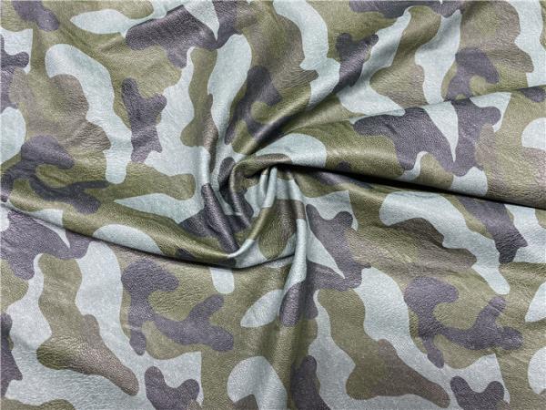 Camouflage Printed Pu Synthetic Leather Embossed Leather Fabric For Men'S Jacket